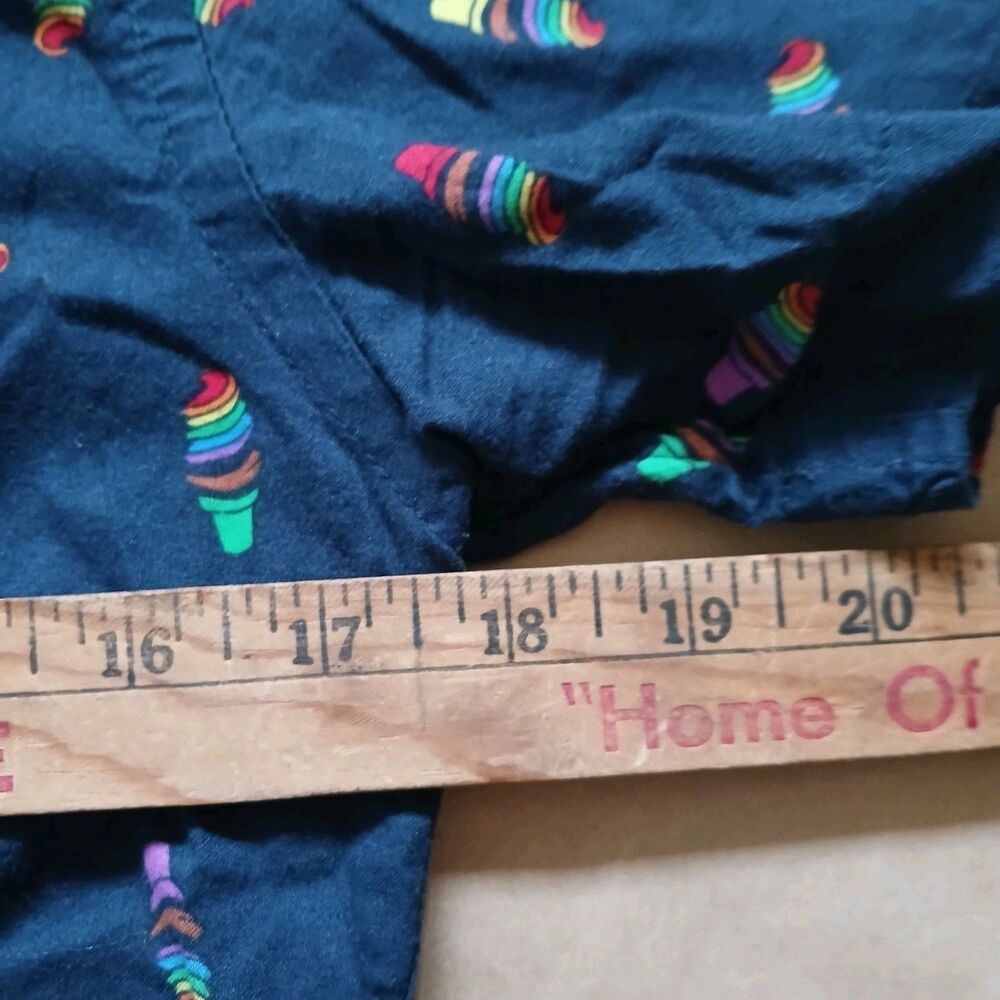 Mens S Rainbow Ice Cream Cone Print Button Down Short Sleeve Camp Shirt Colorful - Picture 6 of 7